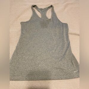Nike Dri-Fit racerback tank. Gray with light gray swoosh on hem. Medium. EUC.